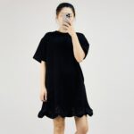 sukongfashion NO.15871 mini dress with ruffles-black