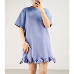 sukongfashion NO.15871 mini dress with ruffles-blue