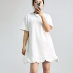 sukongfashion NO.15871 mini dress with ruffles-white