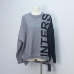 Asymmetric Colorblock Letter Embroidered Sweater-gary-2