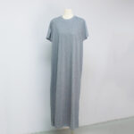 Summer Breeze Women's Short Sleeve Maxi Dress with Sparkling Rhinestones-gray