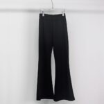 Yummy Women's Micro-Flare Pants in Scuba Fabric-black