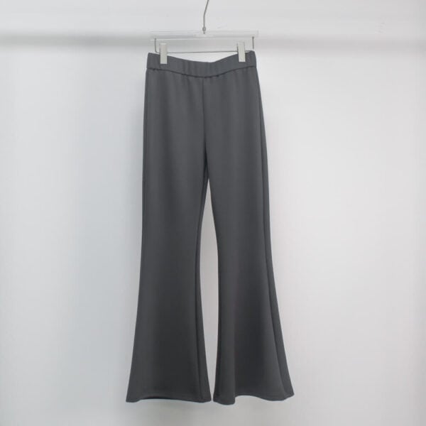 Yummy Women's Micro-Flare Pants in Scuba Fabric-gray-1