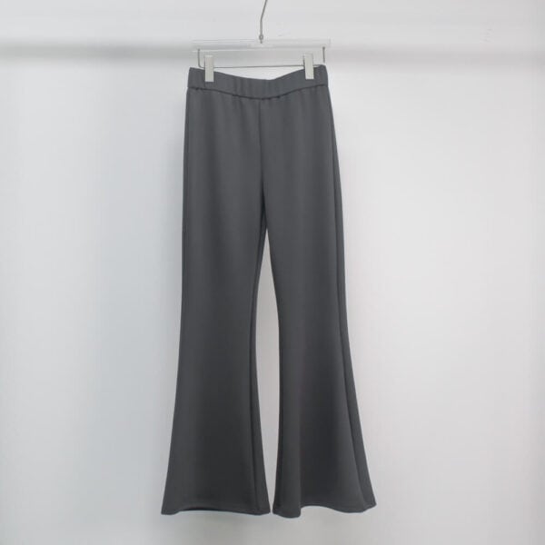 Yummy Womens Micro Flare Pants in Scuba Fabric gray 1