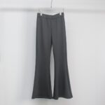 Yummy Women's Micro-Flare Pants in Scuba Fabric-gray