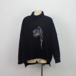 NO.15798 sequin embroidered floral sweater-black