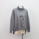 NO.15798 sequin embroidered floral sweater-gray-1