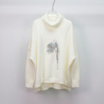 NO.15798 sequin embroidered floral sweater-white-hanging