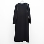 NO.15630 Spring Zipper Detail Long Sleeve Casual Dress-black-hanging