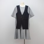 NO.15723 Suit-inspired Two-Piece Short-Sleeved Dress-gray-1