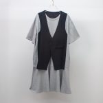 NO.15723 Suit-inspired Two-Piece Short-Sleeved Dress-gray