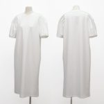 NO.15983 Solid color T-shirt long dress-white