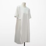 NO.16011 Pure Harmony Pleated Short Sleeve Dress-white-1