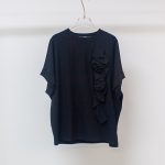 Sukong Fashion NO.16170 Women's Summer T-shirt with Elegant Layered Pleat Decoration-black-hanging