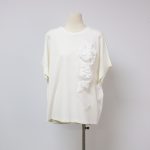 Sukong Fashion NO.16170 Women's Summer T-shirt with Elegant Layered Pleat Decoration-white