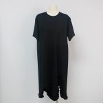 Sukong fashion NO.15720 Summer Solid Color Dress with Irregular Pleated Hem-black