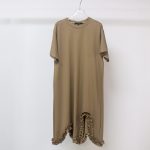 Sukong fashion NO.15720 Summer Solid Color Dress with Irregular Pleated Hem-khaki-1