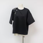 Sukong fashion NO.16102 Hollow leaves health cloth women t-shirts crop top-black