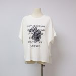 Sukong fashion NO.16377 Women's Summer T-shirt with Lace Mesh and Printed Letters-white