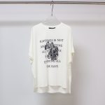 Sukong fashion NO.16377 Women's Summer T-shirt with Lace Mesh and Printed Letters-white-hanging