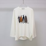 Sukongfashion NO.15625 Air Layer Women's Long Sleeve T-shirt with Appliqué Graphic-White