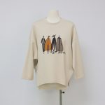 Sukongfashion NO.15625 Air Layer Women's Long Sleeve T-shirt with Appliqué Graphic-apricot-1