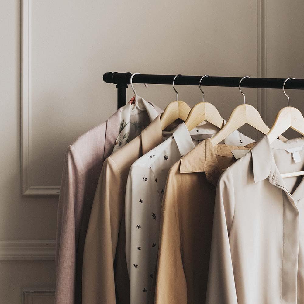 Clothes on a hanger in a boutique